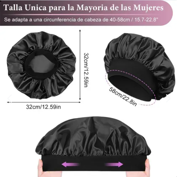 Pack x4 Gorros Satinados Premium para Dormir(Antifrizz)