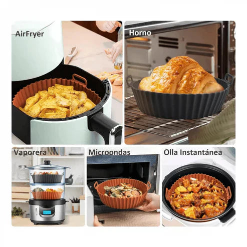 🛑 Dile Adiós a Lavar tu AirFryer: Lleva Hoy el Kit de 6 Moldes de Silicona