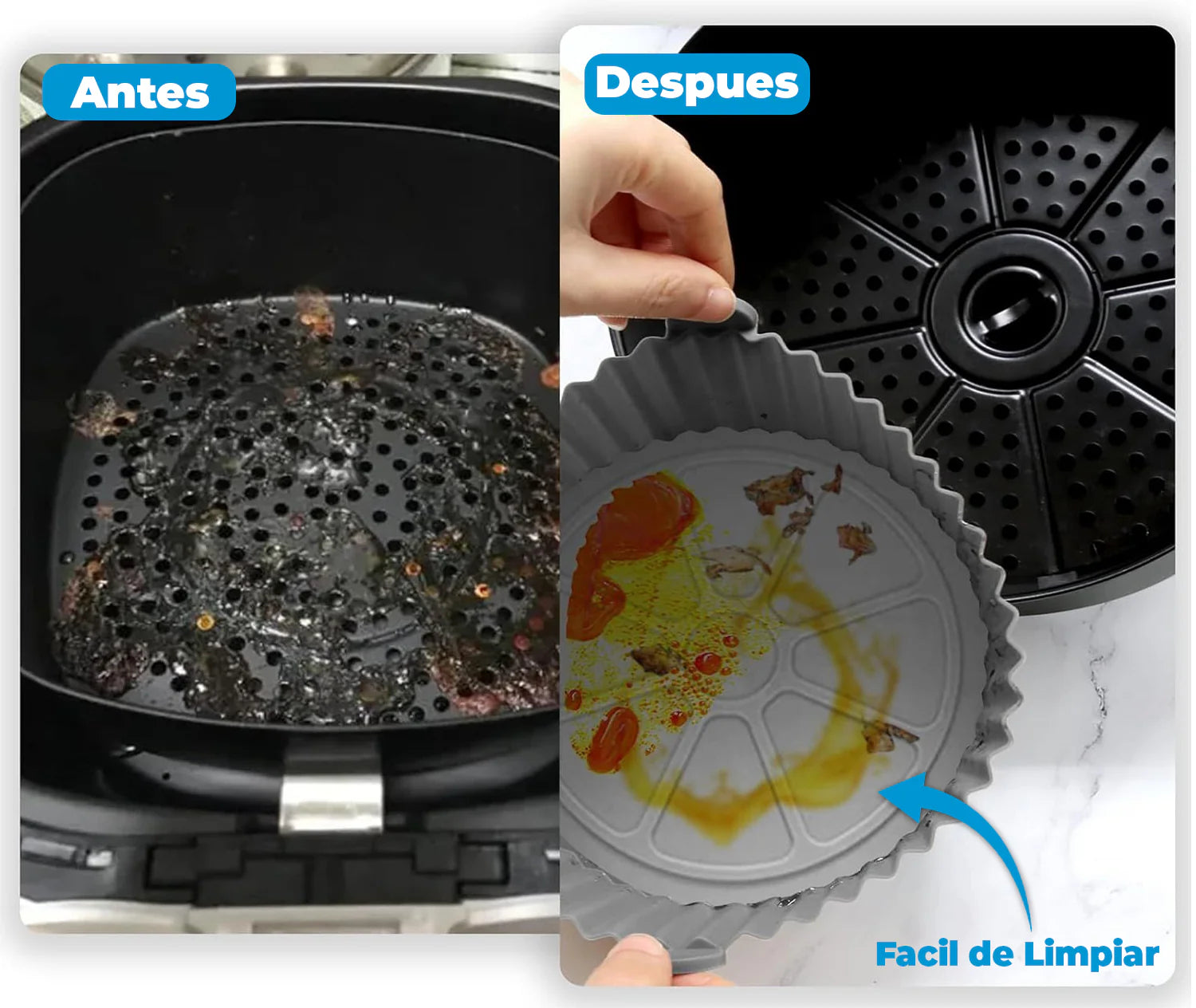 🛑 Dile Adiós a Lavar tu AirFryer: Lleva Hoy el Kit de 6 Moldes de Silicona