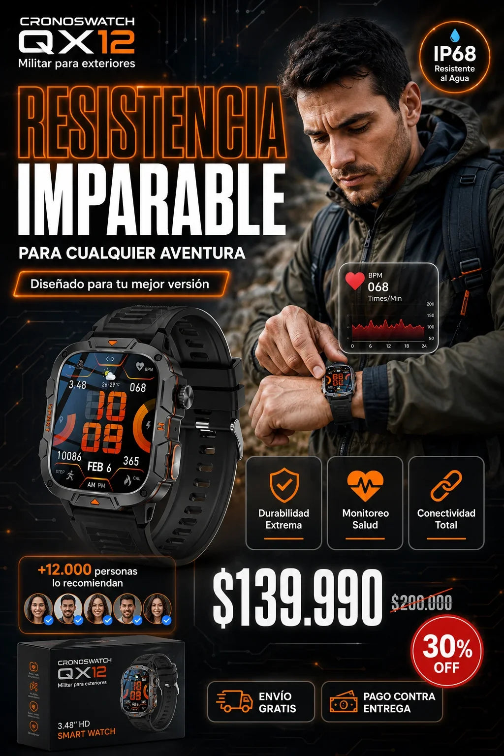 CRONOSWATCH QX12 Militar para exteriores..
